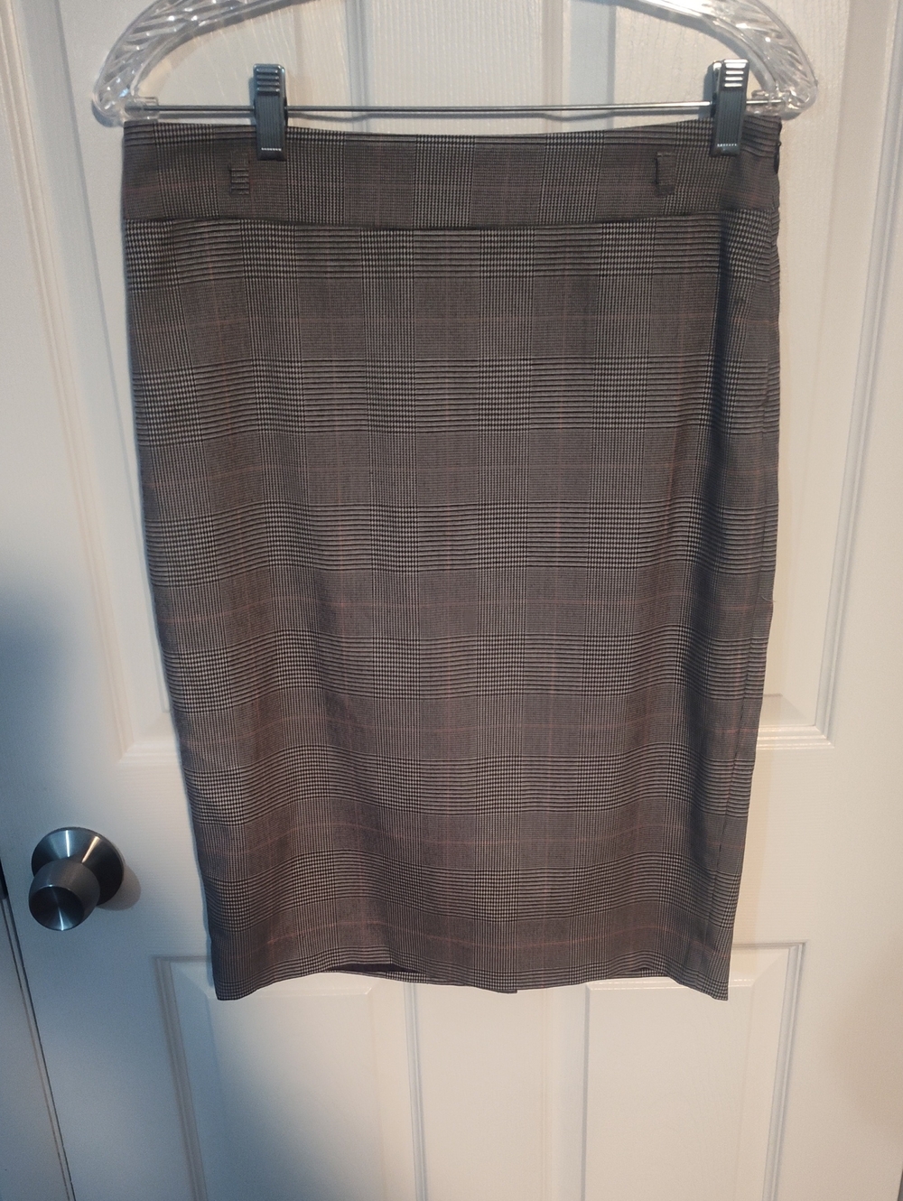 Chaps Gray Glen Plaid Pencil Skirt